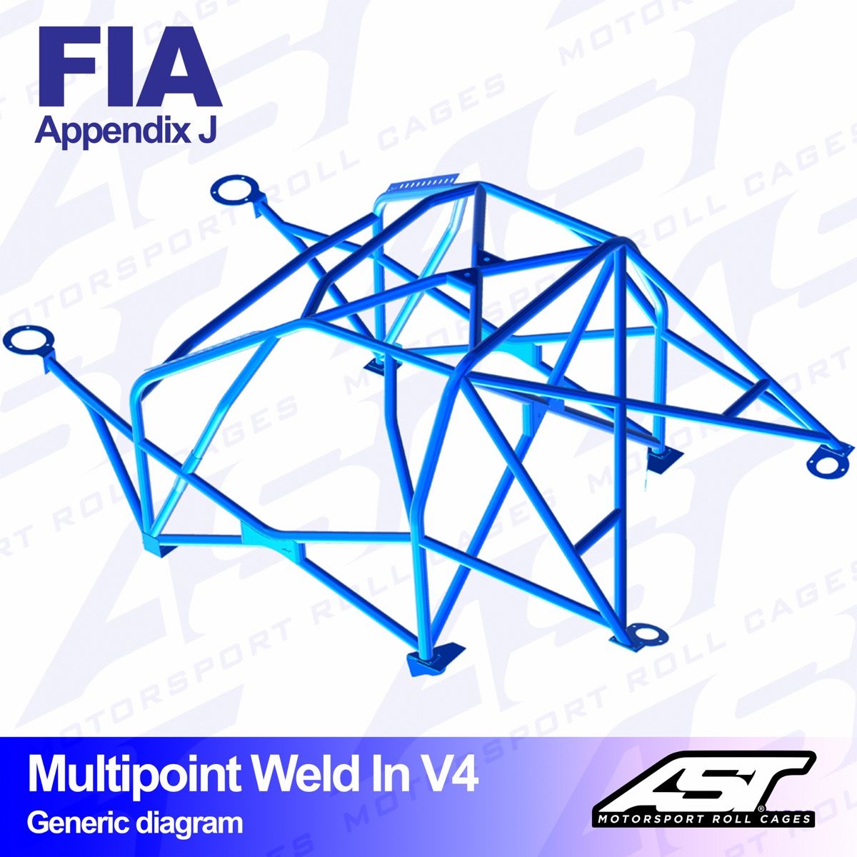 Roll Cage AUDI 100/200 (C3 Typ44 ) 4-doors Sedan Quattro MULTIPOINT WELD IN V4