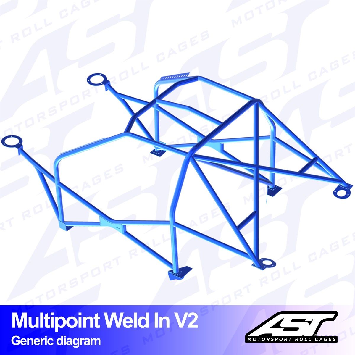 Roll Cage AUDI A3 / S3 (8L) 3-doors Hatchback Quattro MULTIPOINT WELD IN V2