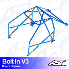 Roll Cage AUDI A3 / S3 (8L) 3-doors Hatchback FWD BOLT IN V3