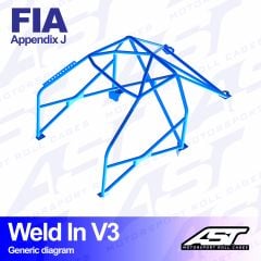 Roll Cage FIAT Punto (Type 188) 3-doors Hatchback FWD WELD IN V3