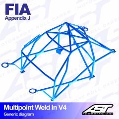 Roll Cage Opel Vectra (A) 4-doors Sedan FWD MULTIPOINT WELD IN V4