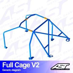 Roll Cage Renault R19 (Phase 1/2) 3-door Coupe FULL CAGE V2