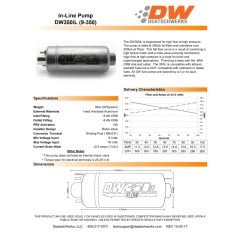 EXTERNAL FUEL PUMP DW350IL DEATSCHWERKS (350LPH), UNIVERSAL INSTALL KIT