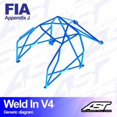 Roll Cage OPEL Calibra 3-doors Coupe 4X4 WELD IN V4