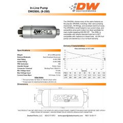 EXTERNAL FUEL PUMP DW250IL DEATSCHWERKS (250LPH), UNIVERSAL INSTALL KIT