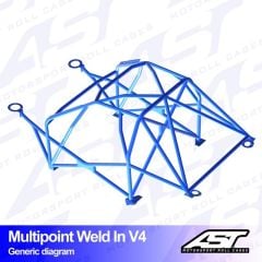 Roll Cage BMW (E36) 3-Series 3-doors Compact RWD MULTIPOINT WELD IN V4