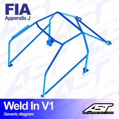 Roll Cage RENAULT Clio (Phase 1) 3-doors Hatchback WELD IN V1