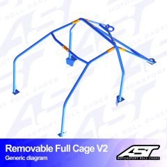 Roll Cage FORD Focus (Mk2) 3-doors Hatchback FWD REMOVABLE FULL CAGE V2