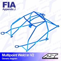Roll Cage BMW (E36) 3-Series 2-doors Coupe RWD MULTIPOINT WELD IN V2