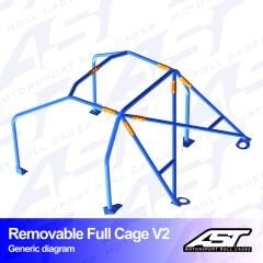 Roll Cage BMW (E46) 3-Series 4-doors Sedan RWD REMOVABLE FULL CAGE V2