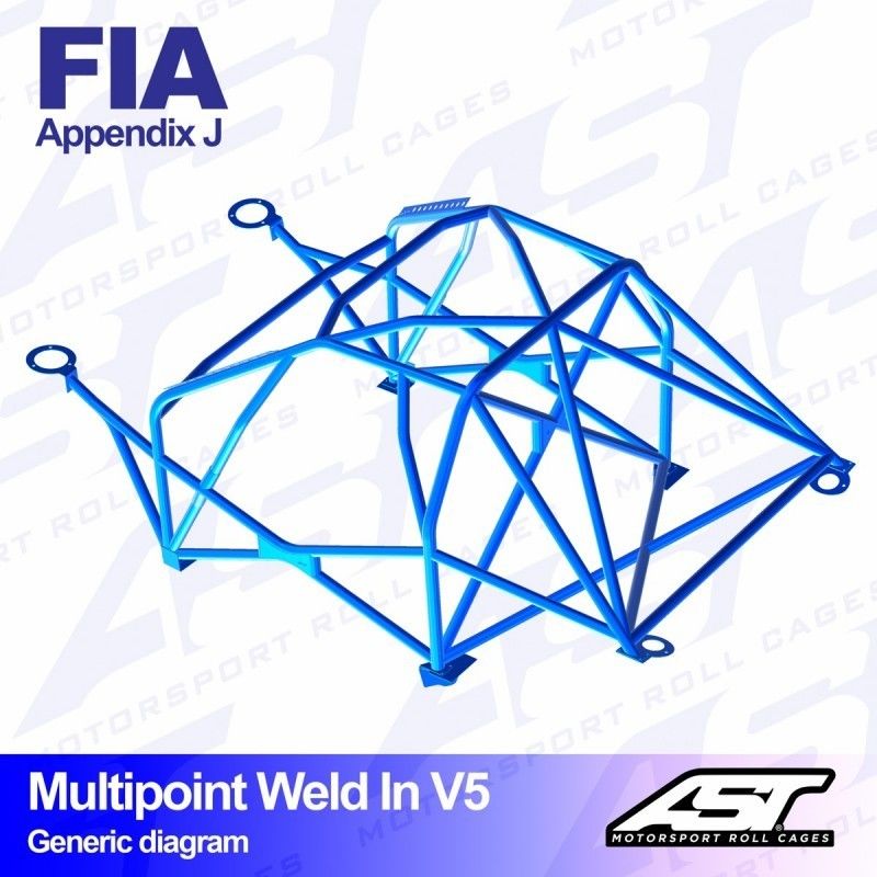 Roll Cage RENAULT Clio (Phase 3) 3-doors Hatchback MULTIPOINT WELD IN V5