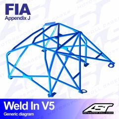 Roll Cage Renault Megane (Phase 1) 3-doors Coupe WELD IN V5