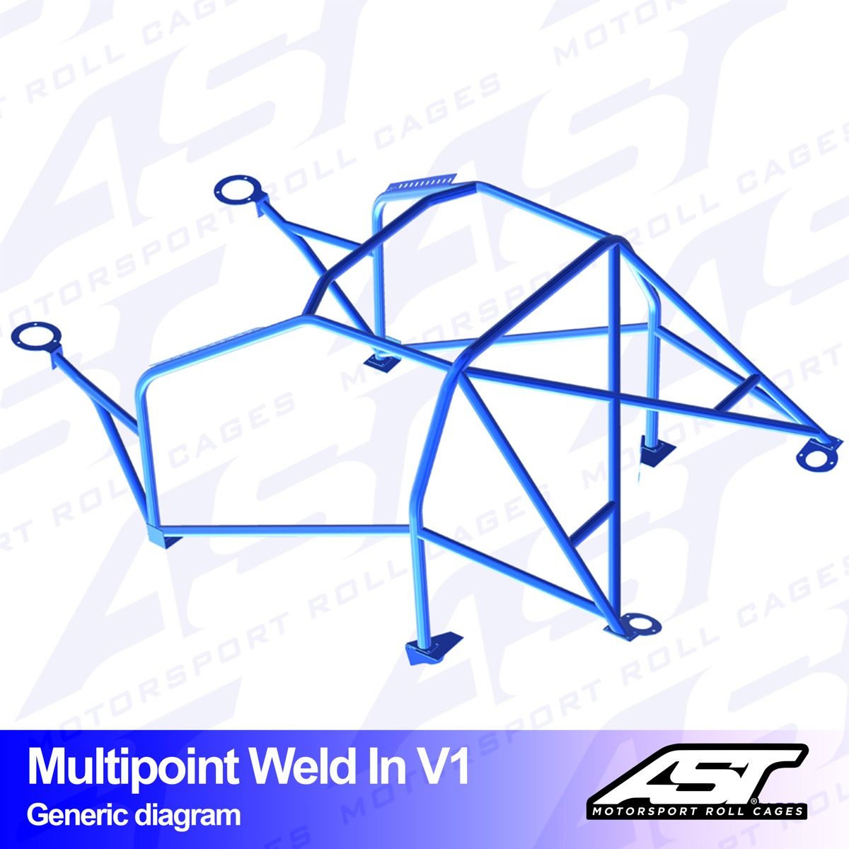 Roll Cage Renault Megane (Phase 2) 3-doors Hatchback MULTIPOINT WELD IN V1