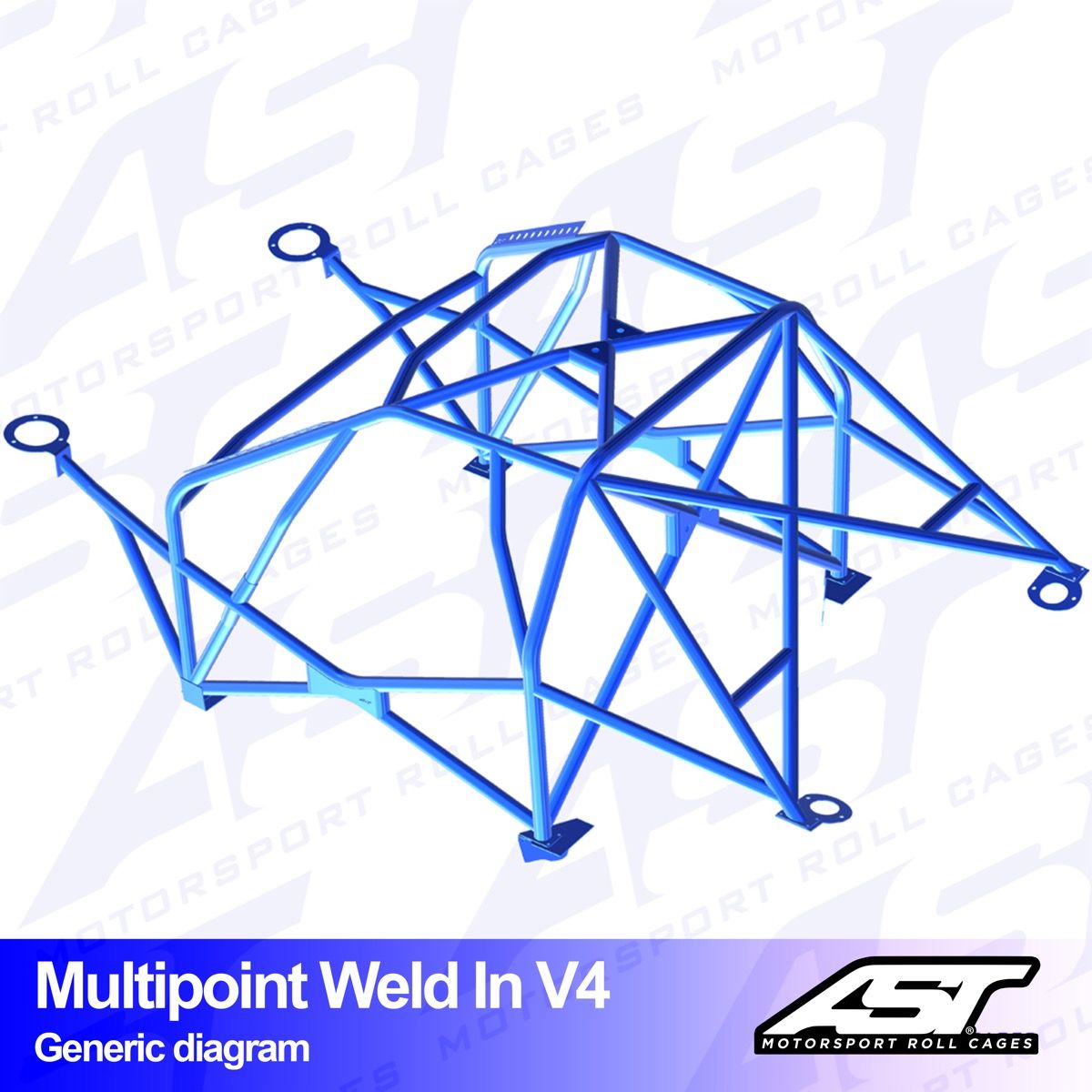 Roll Cage Renault Megane (Phase 2) 3-doors Hatchback MULTIPOINT WELD IN V4