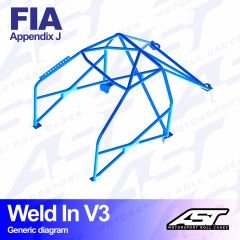 Roll Cage SUBARU Impreza (GC8) 2-doors Coupe 4WD WELD IN V3
