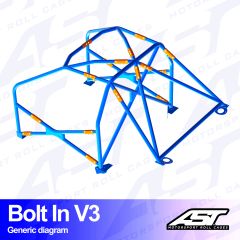 Roll Cage HONDA Civic Coupe (EJ8/EM1) 2-door Coupe BOLT IN V3