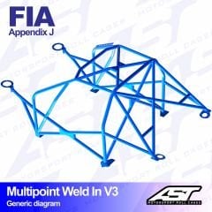 Roll Cage SEAT Ibiza (021) 3-doors Hatchback MULTIPOINT WELD IN V3