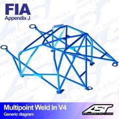 Roll Cage SEAT Ibiza (021) 3-doors Hatchback MULTIPOINT WELD IN V4