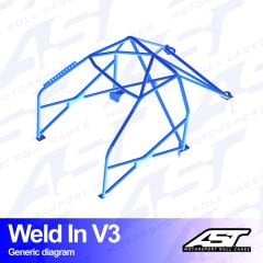 Roll Cage MAZDA RX-8 (SE3P) 4-doors Coupe WELD IN V3