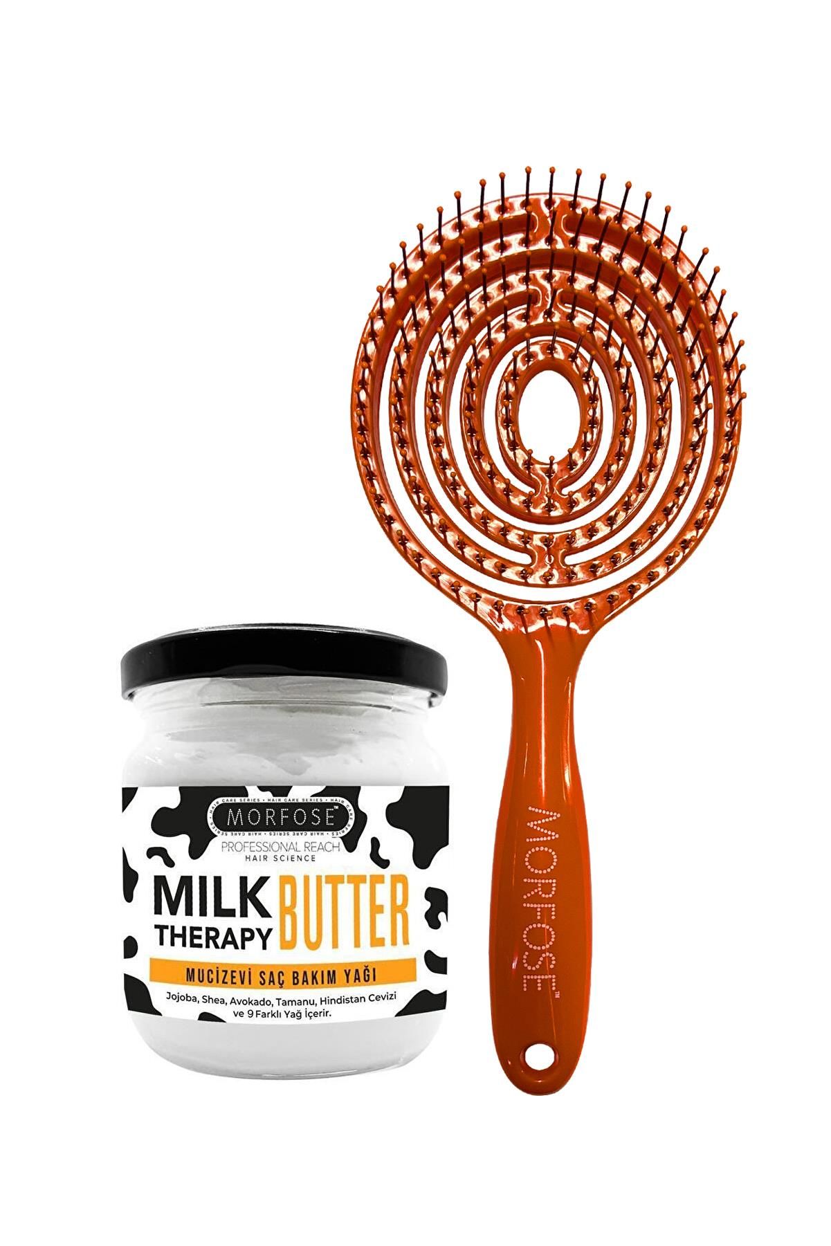 Oval Saç Fırçası+Milk Therapy Butter Yağ İçeren Mucizevi Saç Bakım Kremi