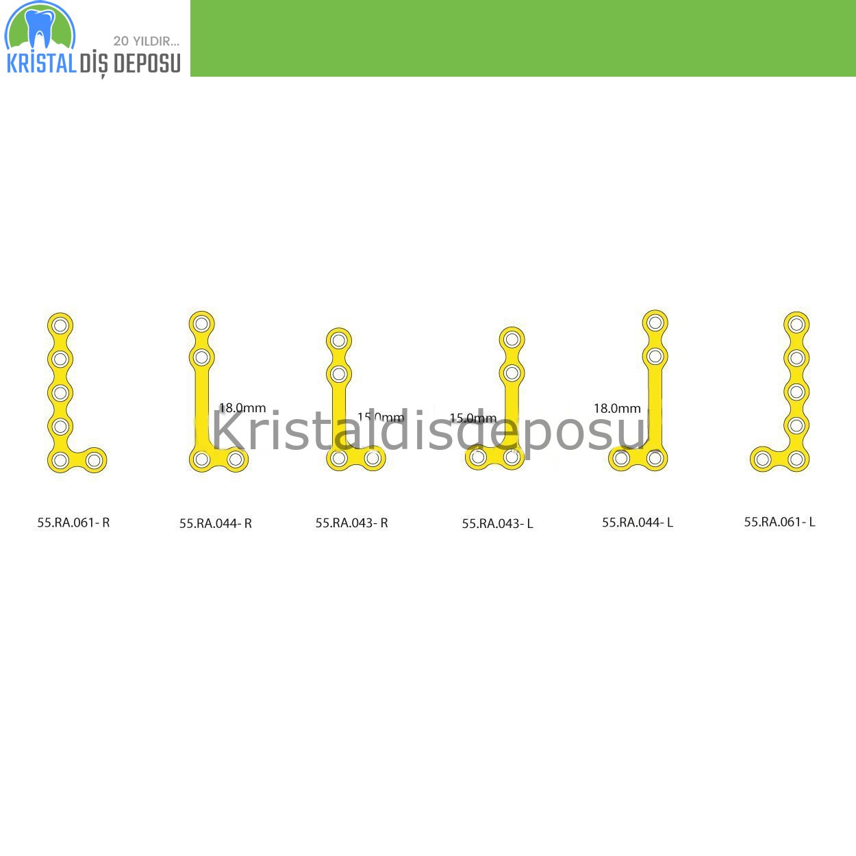 Titanyum Maxillofacial Mini Plate Kemik Plakası 1 mm