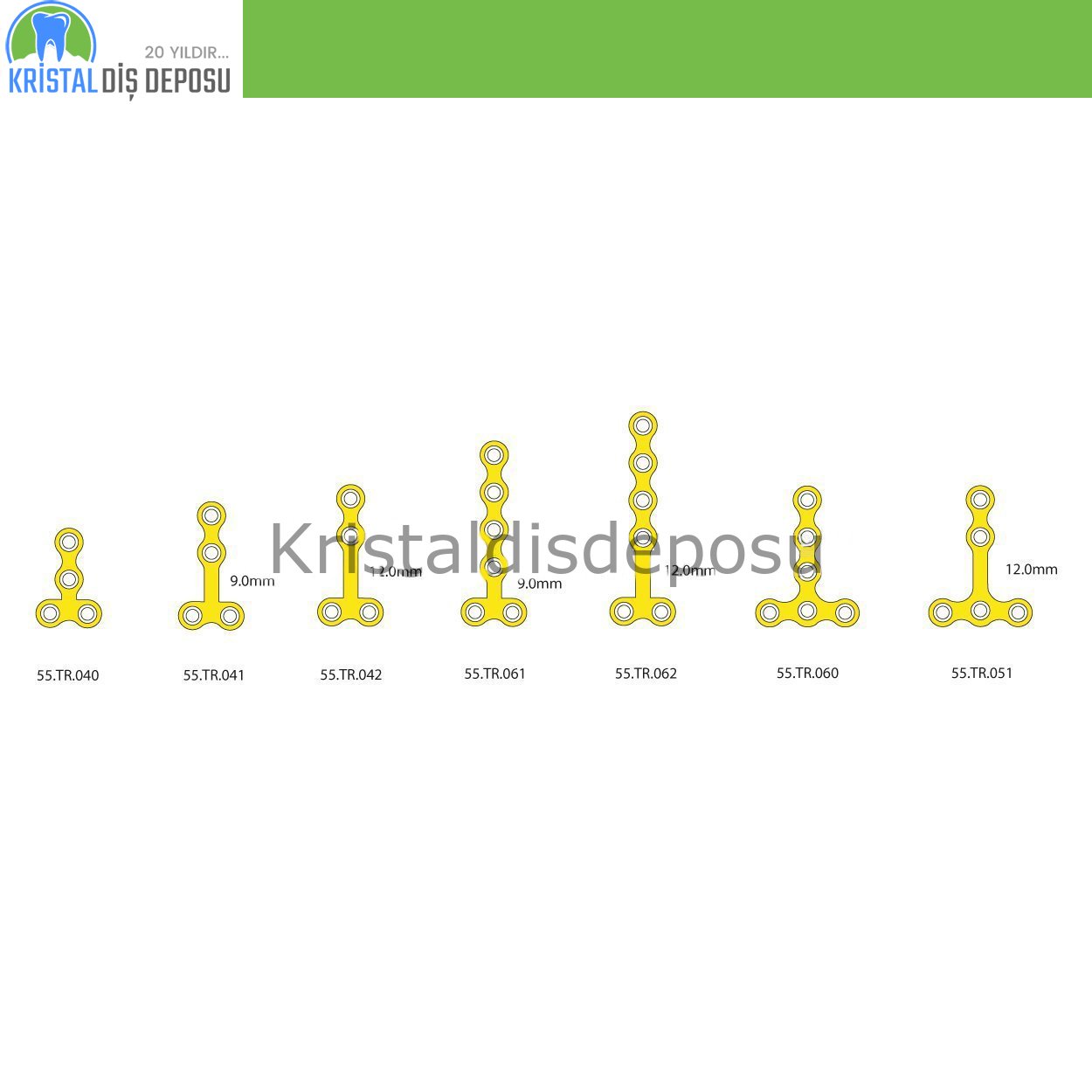 Titanyum Maxillofacial Mini Plate Kemik Plakası 1 mm