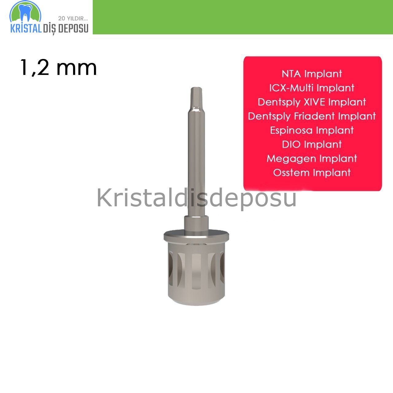 ICX-Multi Implant için Screwdriver 1,20 mm