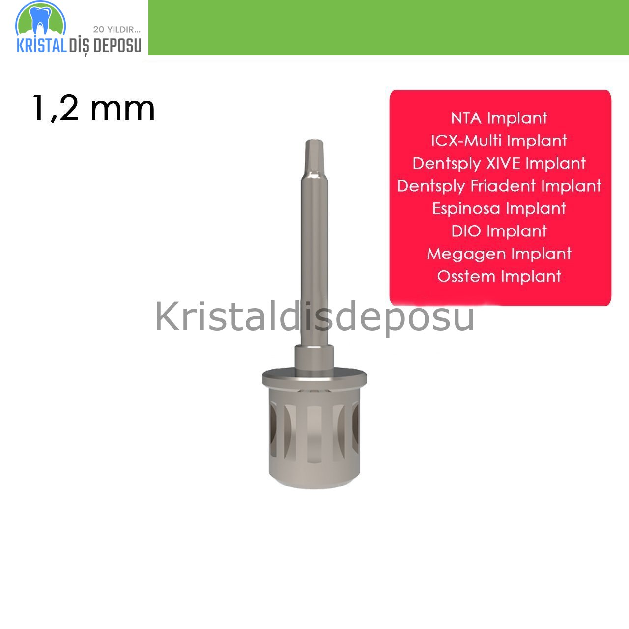 Dio İmplant için Screwdriver 1,20 mm