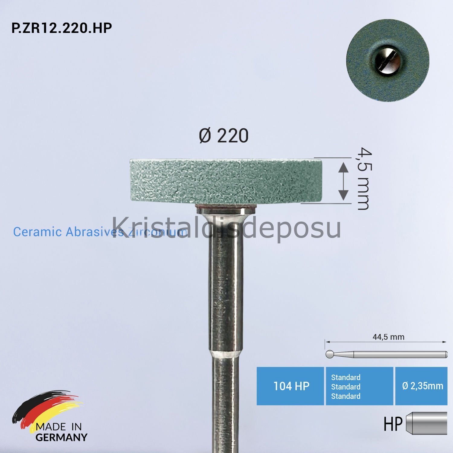 Zirkon & Seramik Abrasive - P.ZR12 - Ø220 mm