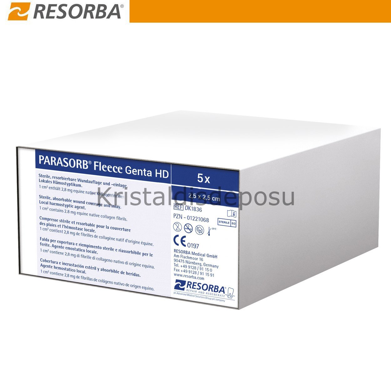 Parasorb Fleece Genta HD Collagen Sünger - Antibiyotikli Sünger