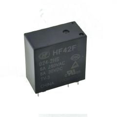 HF42F/024-2HS   24VDC 5A   DPST-NO (2 Form A)   6 PİN Röle