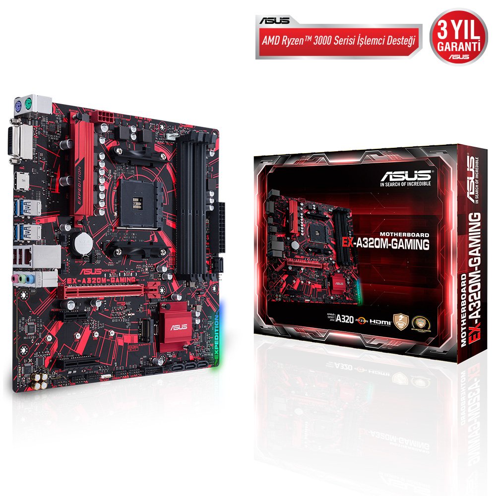 ASUS EX-A320M-GAMING DDR4 USB3.1 AURA RGB MATX AM4