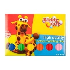 Kiddy Clay Tabaka Model Hamur 6 Renk 100 Gram 12'li Kutu