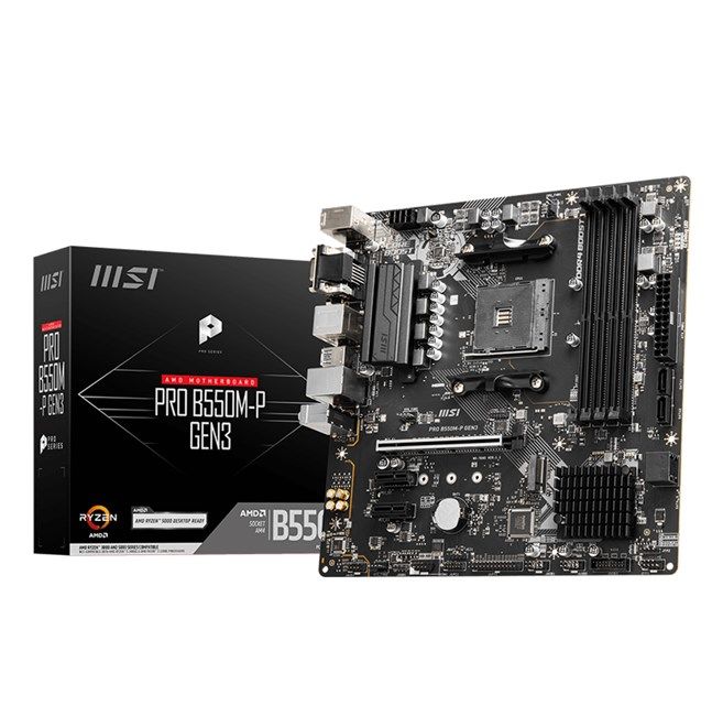 MSI Pro B550M-P Gen3 AM4 Ryzen DDR4 Vga Dvi Hdmi