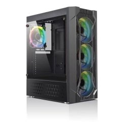 GameBooster GB-G060B 550w USB3.0 Siyah Double Ring RGB Fan Meshed kasa