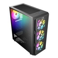 PowerBoost VK-D501M 650w 80+ USB 3.0 ATX Mesh Single Ring Rainbow fan siyah Kasa