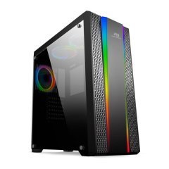 Power Boost VK-G3901S USB3.0 Siyah Rainbow RGB Fan Strip kasa (PSU Yok)