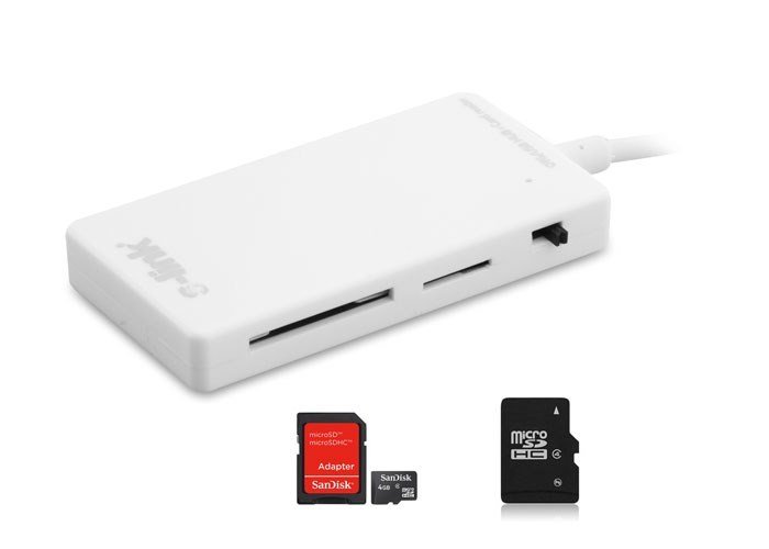 S-Link SL-U143 Beyaz 3 Port Hub+USB2.0 KartOkuyucu