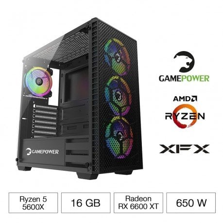 GAMEPOWER AİRBONE RYZEN 5 5600X 16GB 1TB SSD 8GB RX6600XT FDOS