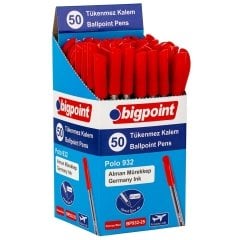 Bigpoint Tükenmez Kalem Polo 0.7mm Kırmızı 50'li Kutu