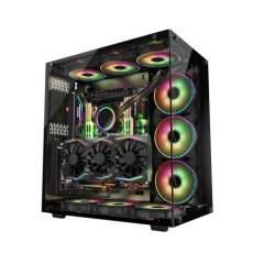 GamePower WARCRY ATX 6 * ARGB Sessiz Fan Temper Cam Gaming RGB Kontrolcüsü ve Uzaktan Kumanda Kasa (Psu Yok)