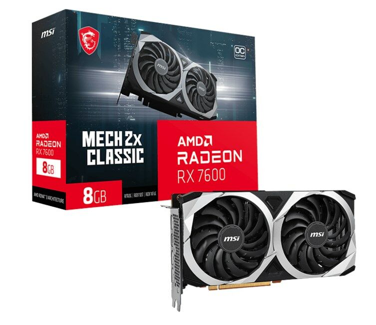 MSI RX 7600 8GB Mech 2X Classic OC GDDR6 128Bit