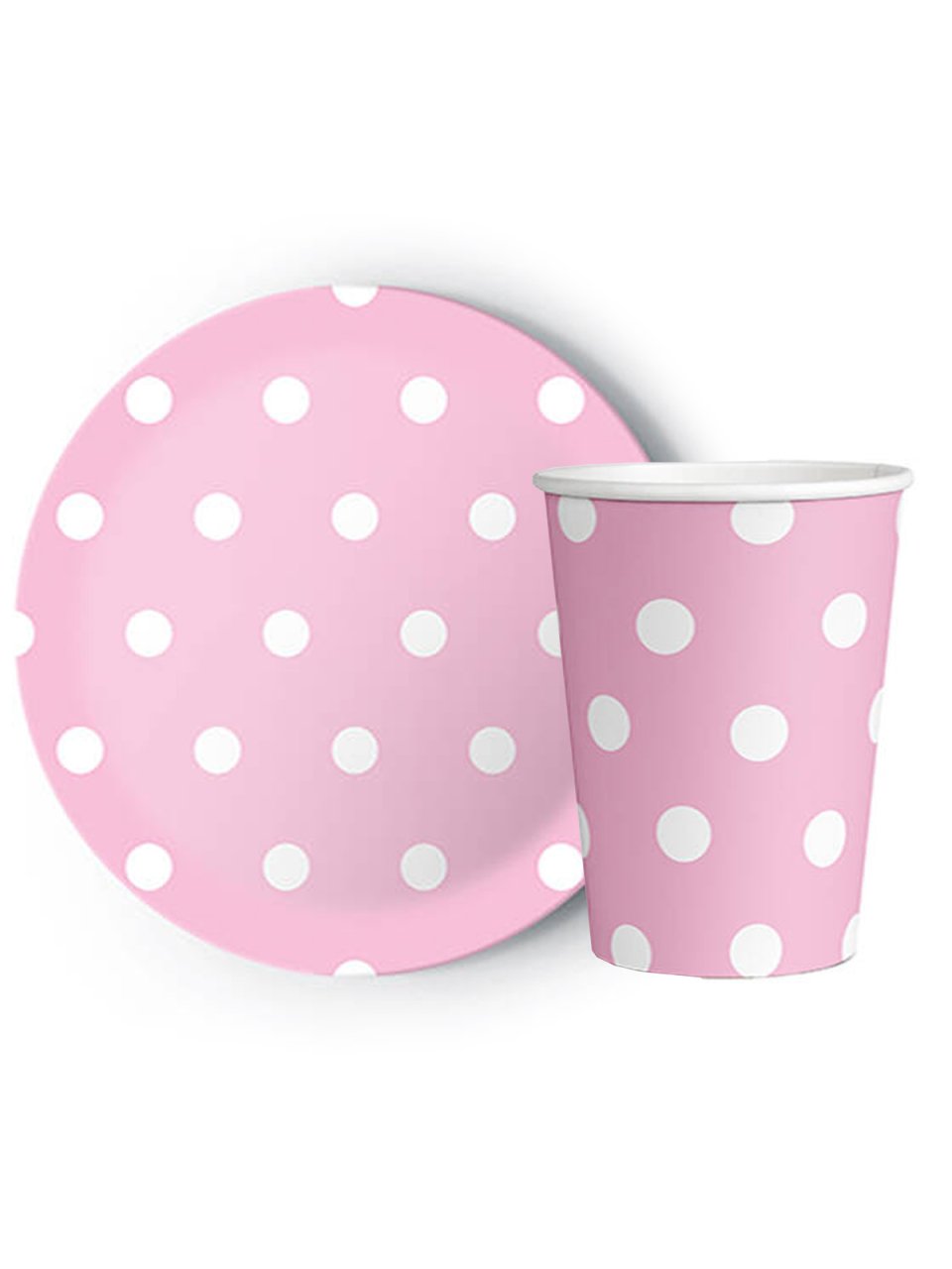 8'li Karton Tabak -  Bardak Puantiye Pembe