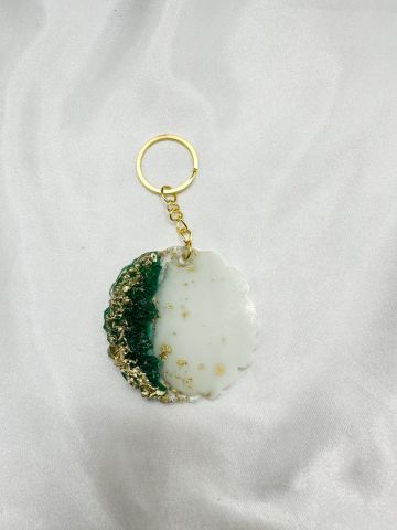 Epoksi Anahtarlık 10  (25 adet) Yeşil