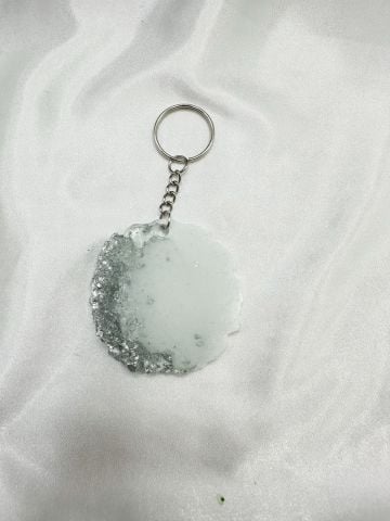 Epoksi Anahtarlık 10  (25 adet) Gümüş