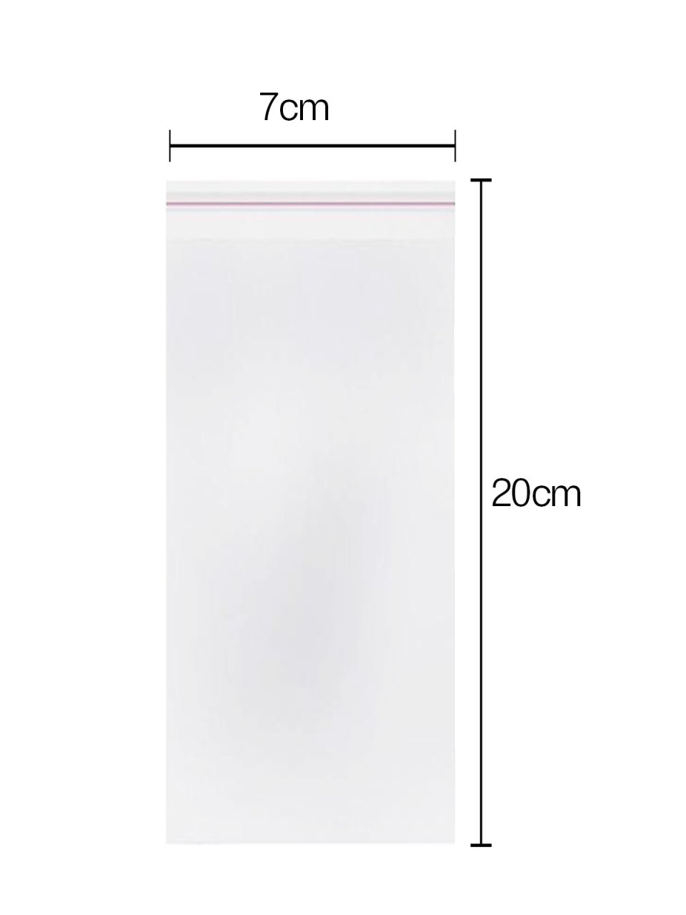 Bantlı Şeffaf Poşet 100 adet (7x20)