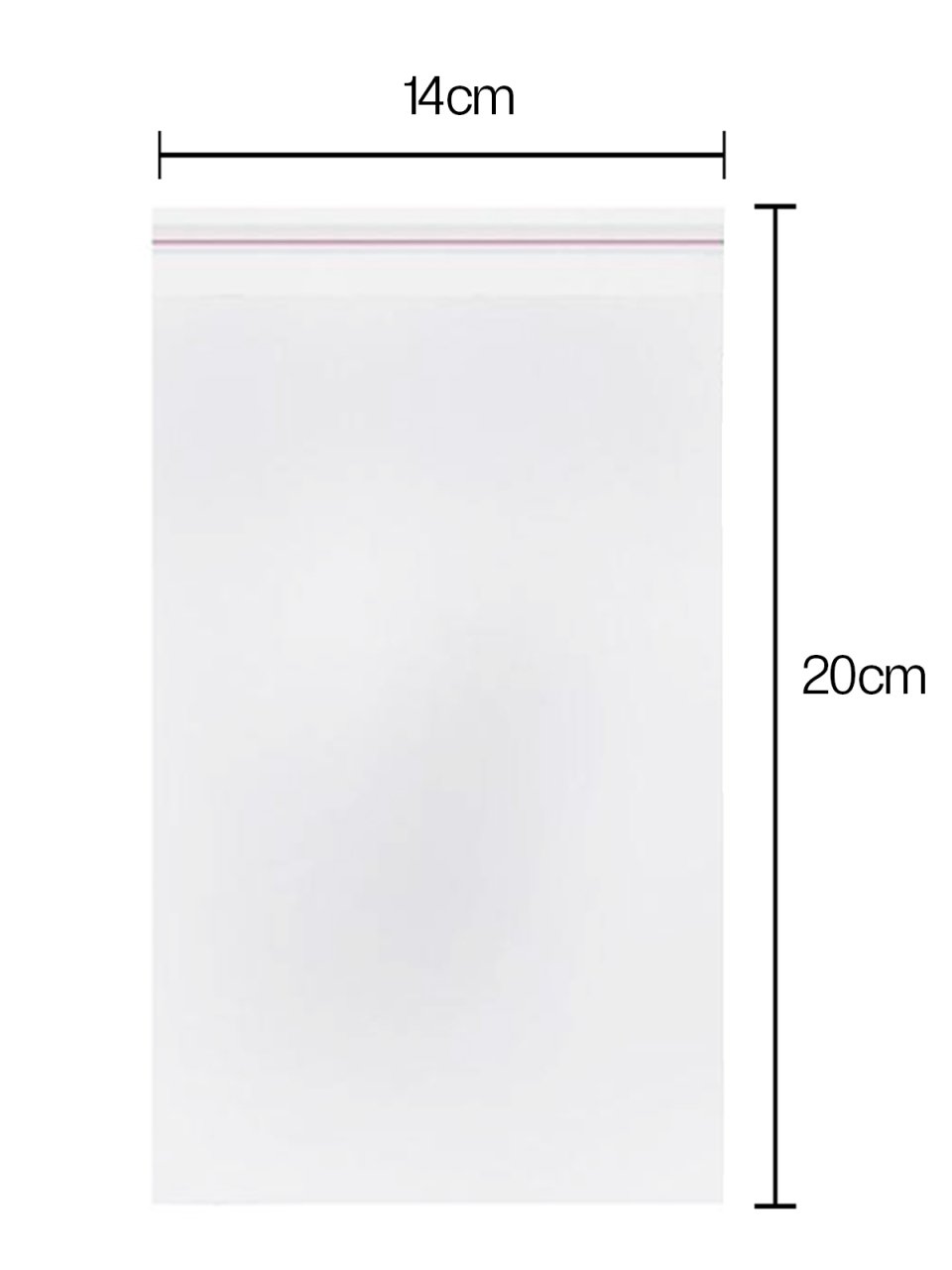 Bantlı Şeffaf Poşet 100 adet (14x20)