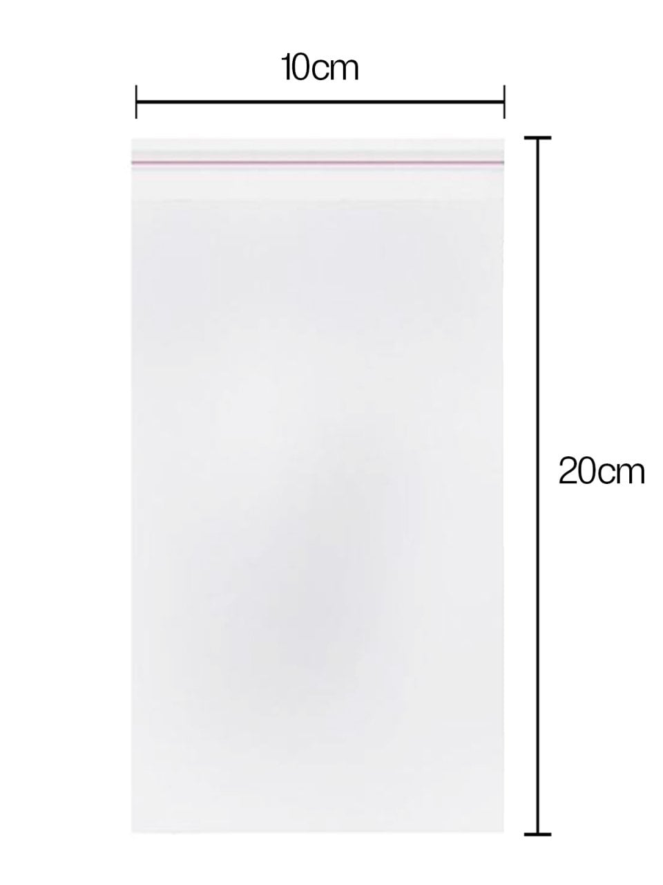 Bantlı Şeffaf Poşet 100 adet (10x20)