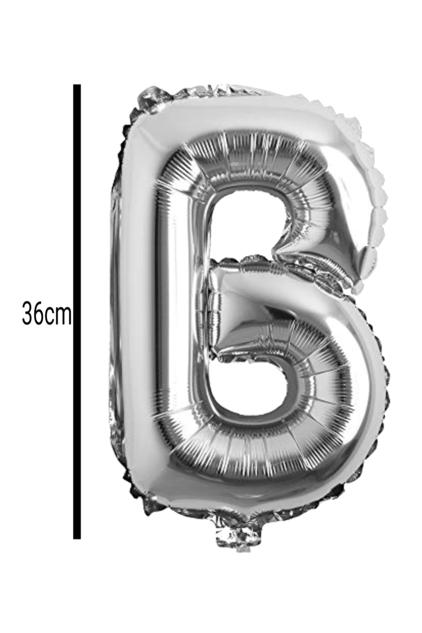 Harf Folyo Balon Gümüş 36cm B