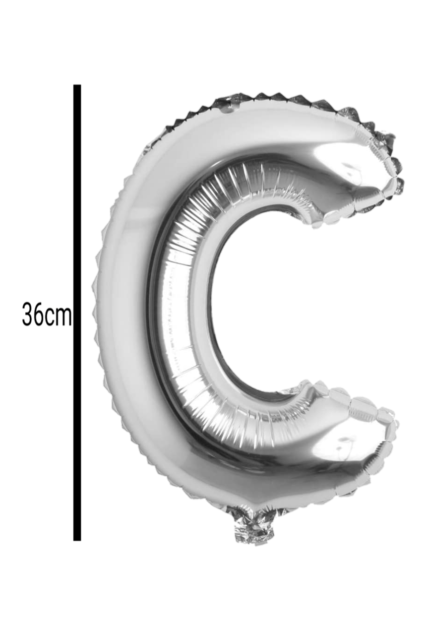 Harf Folyo Balon Gümüş 36cm C